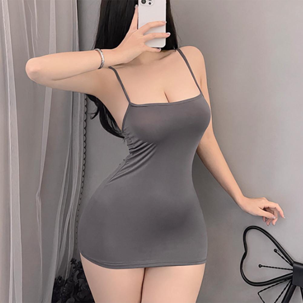 Polyester Dress Sleepwear Slight Strech Women Tight Sheer