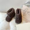 Winter New Style Girls' Lamb Fashion Children's Hairy Shoes Boys' Plush Boots Warm Short Boots Children's Shoes