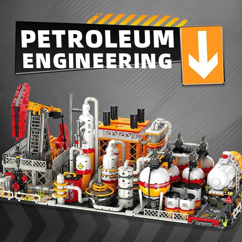 Interesting Toys Boys New City Petroleum Engineering Building Blocks Model Brick Excavating Factory Moc Blocks Sets Birthday Gifts For Kids Adult