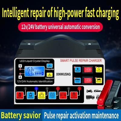 Intelligentes Hochleistungs-Impulsladegerät aus reinem Kupfer zur Reparatur von 12-24V Motorradbatterien
