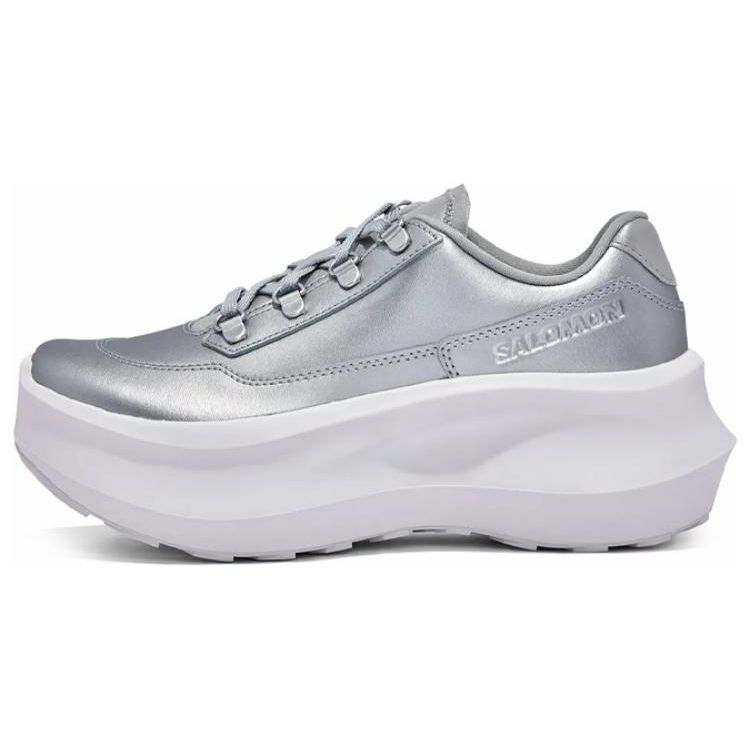 Comme Des Garçons X Salomon SR811 Leather Thick Sole Sports Wearable Breathable Height Increasing Low Top Casual Shoes Women sneaker Silver 474728