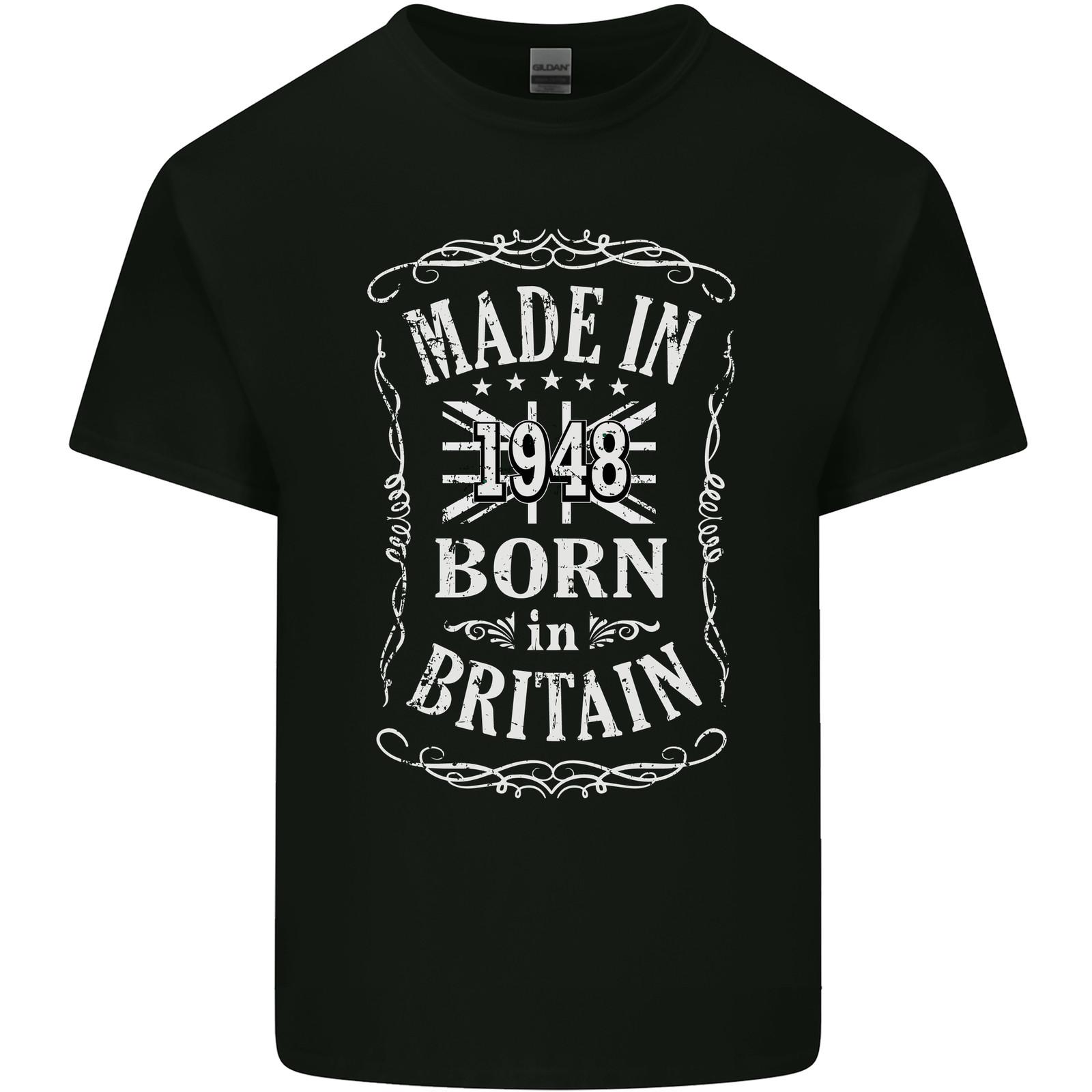 

Born In Britain 77th Birthday Made 1948 Mens Light Cotton T-Shirt Mens Womens Tees Top L