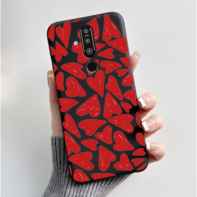 Case For Nokia 8.1 Plus/Nokia X71 Phone Casing Vast Grasslands With Beautiful WildFlowers Pattern Soft Black Anti-Scratch Case