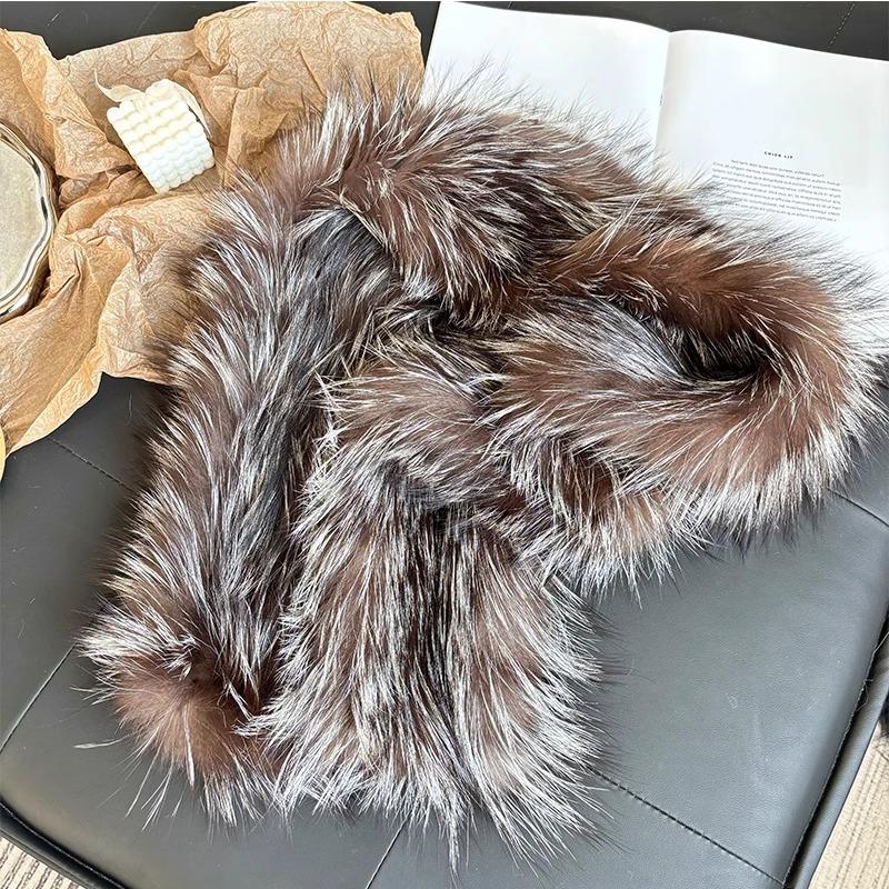 Temperament Fox Fur Scarf Hand-woven Wool Collar Warm In Autumn and Winter Plus Long Hair Fur Scarf Women