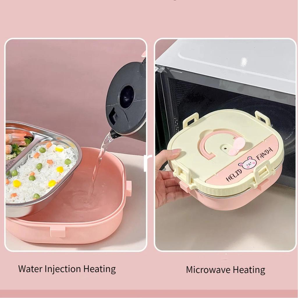 WORTHBUY Přenosný Bento Box na Oběd se 4/5 přihrádkami Mikrovlnný Uzavíratelný 304 Nerezový Kontejner na Jídlo Sada Pro Děti Studenty