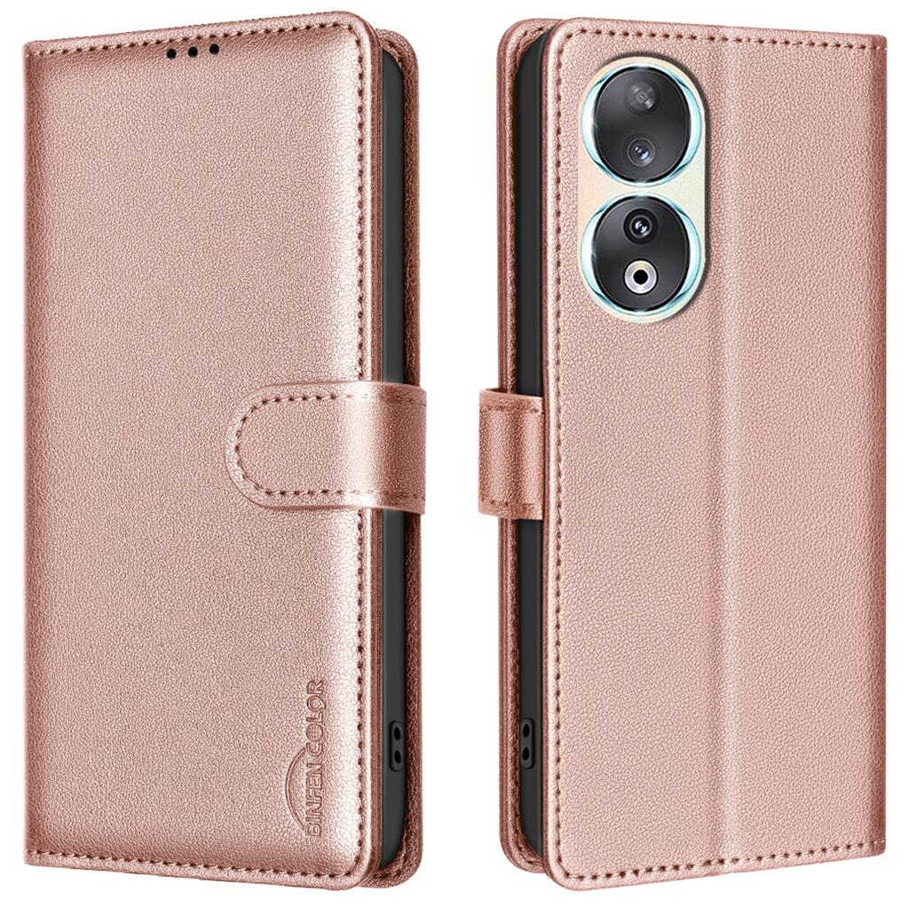 BINFEN COLOR BF32 For Honor 90 Case RFID Blocking PU Leather Protective Phone Cover