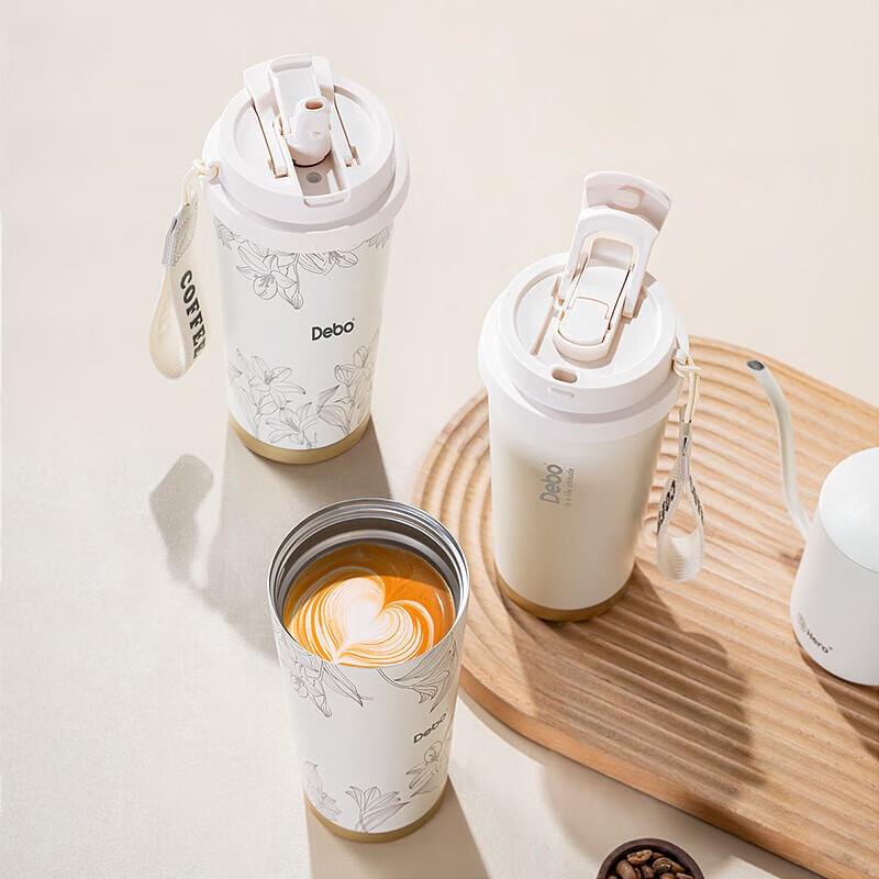 Debo Lily Flower 316 Stainless Steel Insulated Portable Coffee Cup