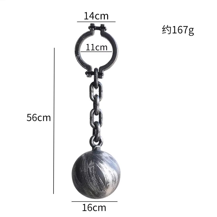 Halloween Prison Handcuffs - Realistic Wrist Shackles With Chains For Costume Cosplay Party Props Spooky Photo Booth Accessories