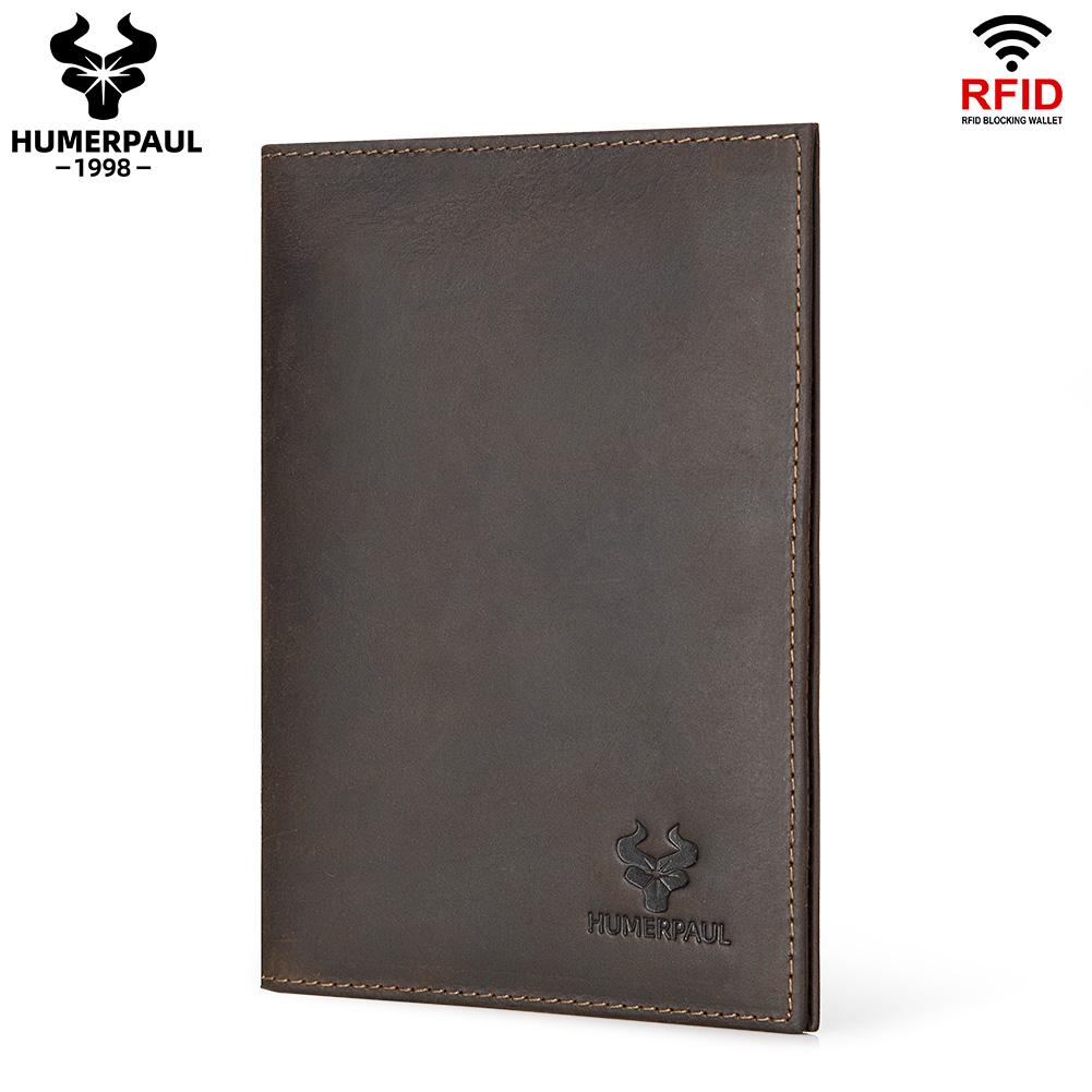 Humerpaul Leather Passport Bag  Large-capacity Multi-shot Function Coin Purse