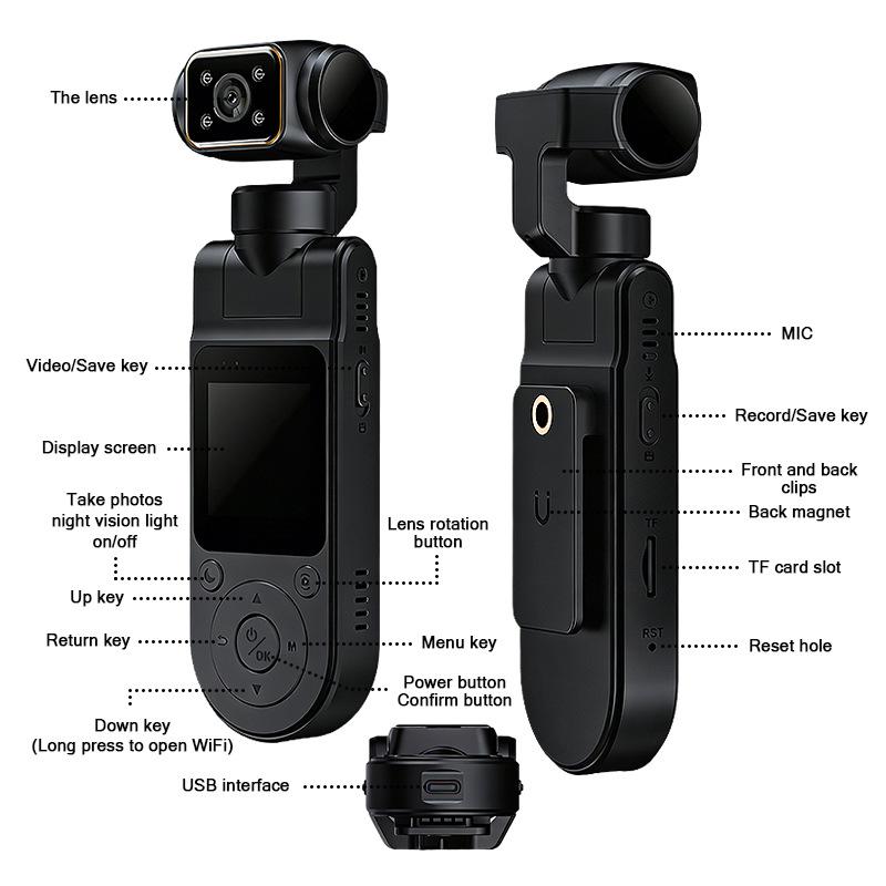 X20 Clip-on 2K HD Night Vision WiFi Camera for Cycling & Meetings