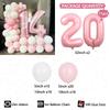 107pc/set Pink Cozy and Cute Style Digital Aluminum Film Balloon 1-9 Suitable for Birthday  Party Anniversary Graduation Season