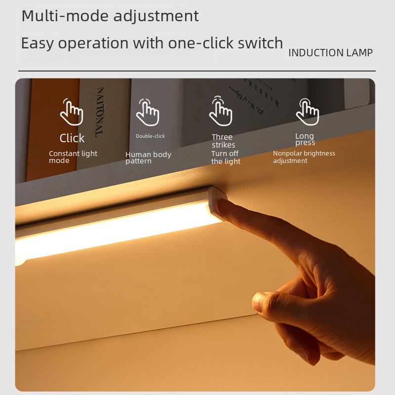 Rechargeable Wireless Motion Sensor LED Strip: Magnetic, Self-Adhesive Night Light for Wardrobes and Cabinets