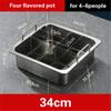 Extra thick stainless steel square hot pot Stewed Mandarin Duck with Ears Hotpot for induction cooker Mother and son pot hotpot