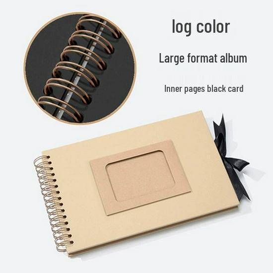 DIY Скрапбук з котушками для пари: Ручний Чорний Крафт Фотоальбом з Порожніми Сторінками