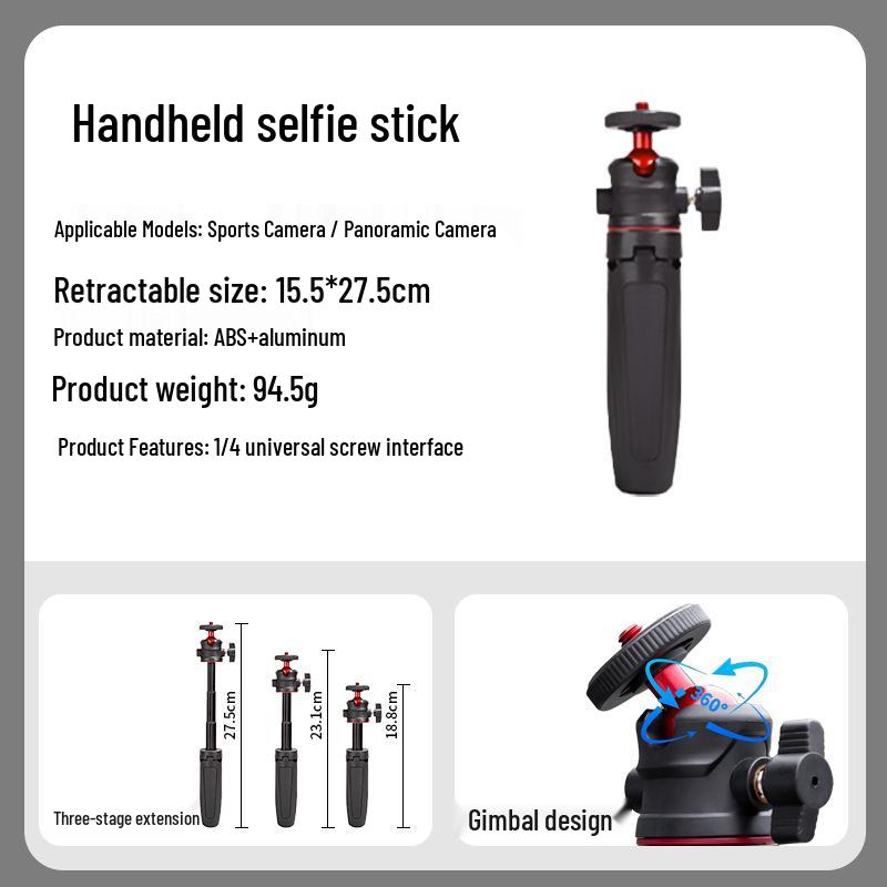 

DJI Pocket 3 Mini Tripod: Portable Extension Pole & Handheld Selfie Stick for Sports Camera