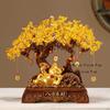 1pc Resin Wealth Cat Ornament Wealth Tree Ornament Home Decoration Resin Crafts Housewarming Gift Chinese Desktop Decoration