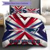 Set Biancheria da Letto con Fantasia New England Patriots Copripiumino Federa Decorazione per la Casa Regalo (1 * copripiumino + 2 * federa, senza nucleo)