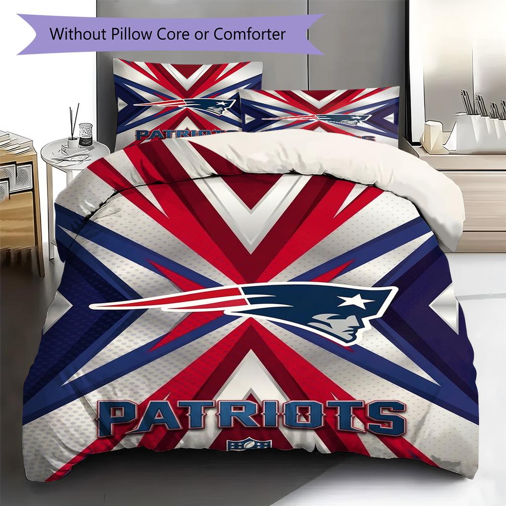 Set Biancheria da Letto con Fantasia New England Patriots Copripiumino Federa Decorazione per la Casa Regalo (1 * copripiumino + 2 * federa, senza nucleo)