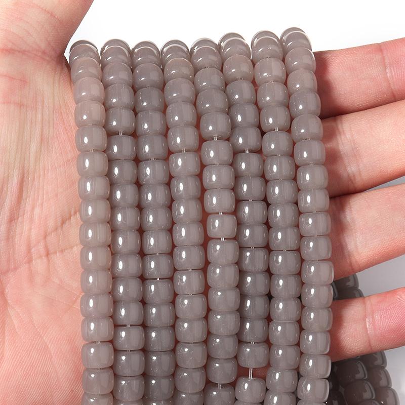 1 String 8x6mm Solid Color Glass Beads Cylindrical Loose Spacer Beads For Jewelry Making DIY Crafts Bracelet Necklace Wholesale