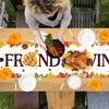 Friendsgiving Table Runner Thanksgiving Table Runner Pumpkin Maple LeavesTurkey Tablecover for Thanksgiving Friendsgiving Party Decorations 73x14inch