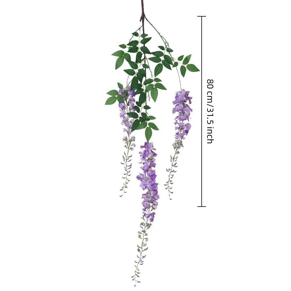 Lifelike Long Branch Artificial Flower 3 Forks 180cm Wisteria Flowers Hanging Decor Hanging Wisteria Home
