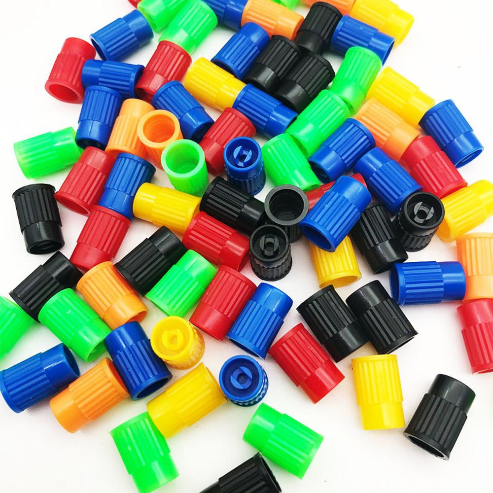 Plastic Tire Valve Caps Built-in Valve Core Remover Tool Universal Stem Covers for Cars Bike and Bicycle Trucks Motorcycles Valve Stems 1