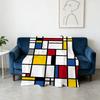 Decke Super Warm Bequem Plüsch Überwurfdecke M-Mondrian-ES Kind Zuhause Kunst Sofa Schlafzimmer Geschenk