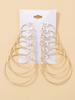 6 Pairs/Set Of Versatile Smooth C-Ring Earrings, With Different Sizes Of Ear Ring Combinations, Simple And Stylish Slimming Earrings