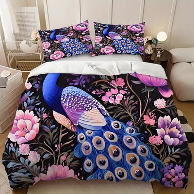 Peacock Series Digital Printing Twin Three-Piece Set Four-Piece Pillowcase Set