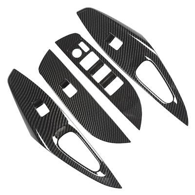 Carbon Fibre LHD Door Window Glass Lift Control Switch Panel Cover Trim For Toyota Corolla   Accessories