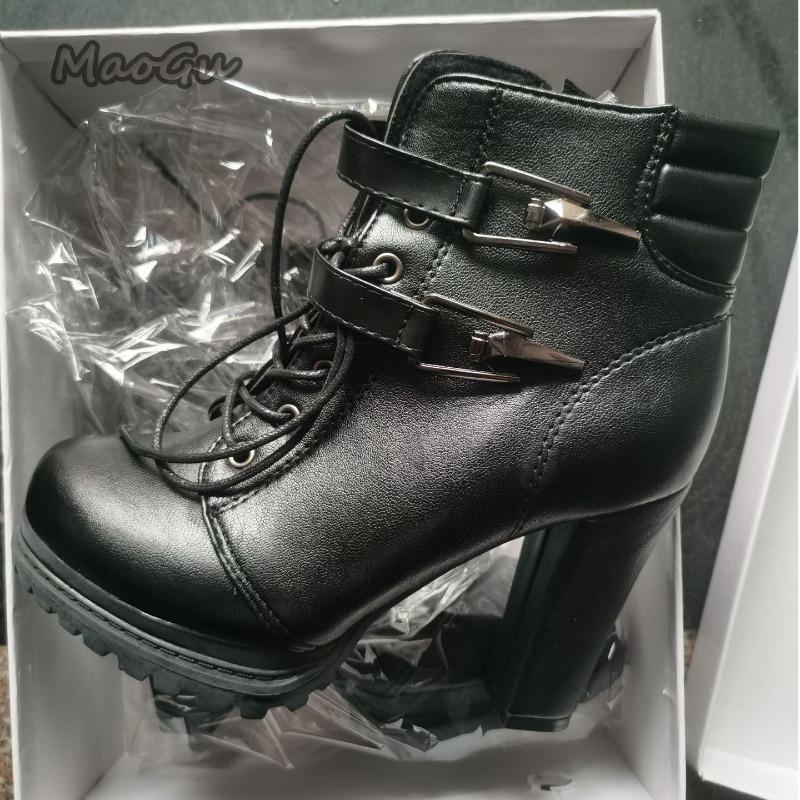 Fashion Winter Women Boots Warm High Heels Ankle Boots for Women Chunky Snow Boots Woman Winter 2025 Elegant Botas Mujer Invierno Black