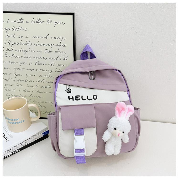 Cute Rabbit Design School Backpack For Girls Breathable Fabric Spacious And Fun