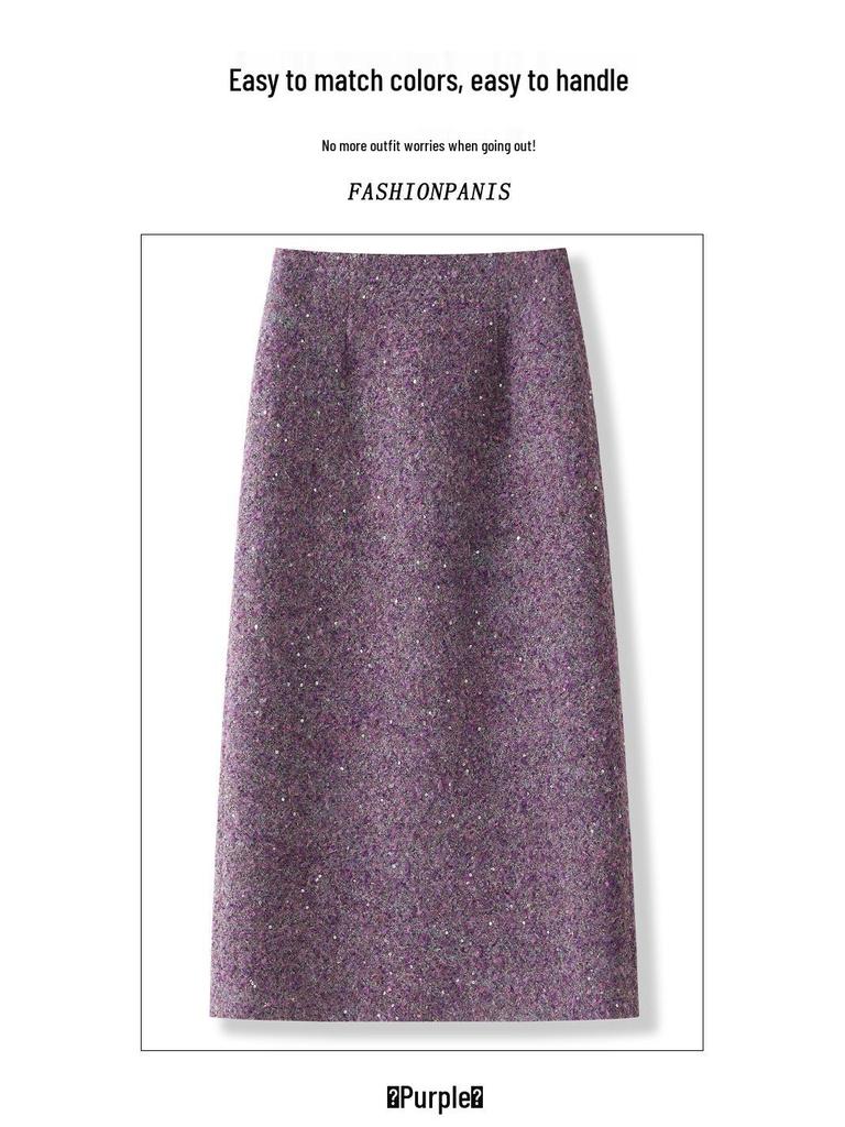 Chic Korean Style Elastic A-line High-Waisted Skirt for Women - 2025 Autumn/Winter Collection