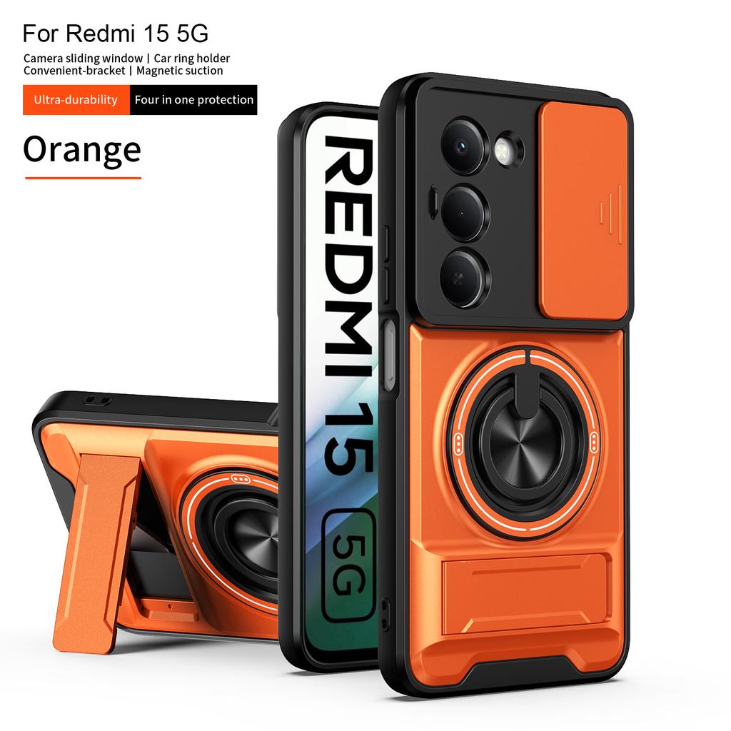 Para Xiaomi Redmi 15 Capa Redmi 15 4G 5G Capa de Telefone Suporte Dobrável Magnético Magsafe Capa de Armadura Militar Proteção de Câmera