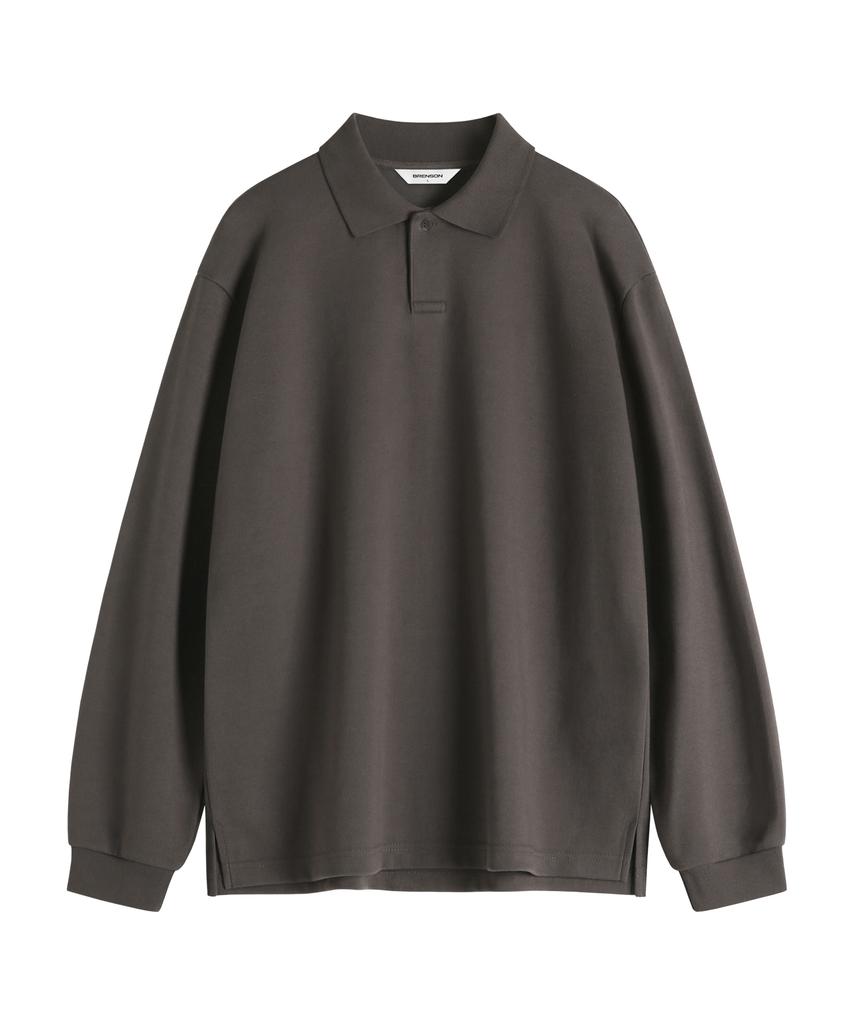 BRENSON Relaxed Double Cotton Collared Long Sleeve Tee ( 8 Colors )