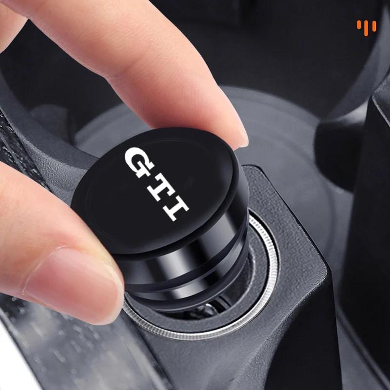 WGLRK1 12V Universal Car Cigarette Lighter Plug Cover For Volkswagen VW GTI Logo Black Red Eject Button Car Interior Accessories