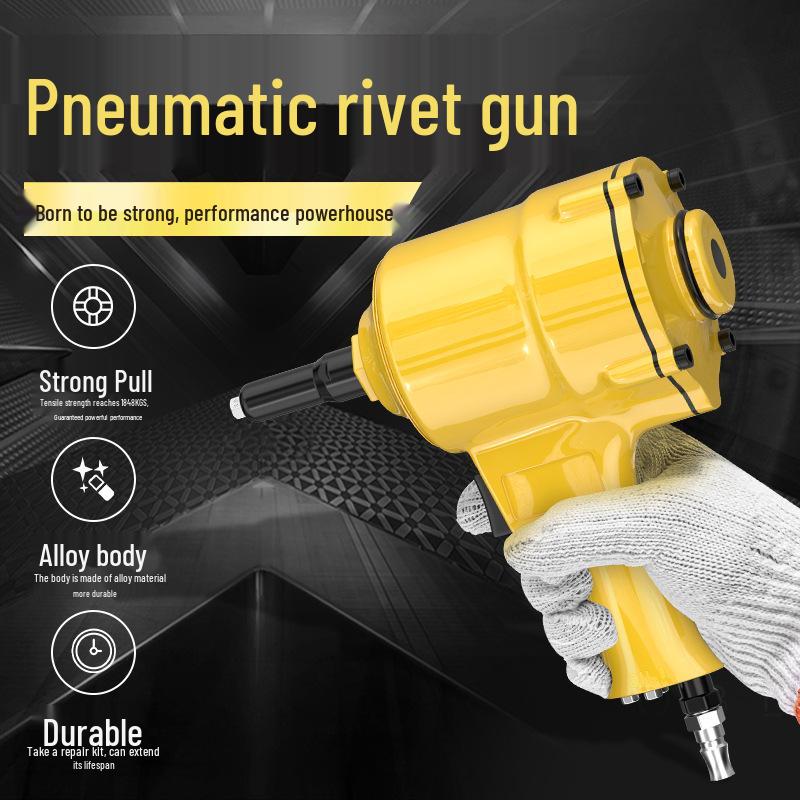 Pneumatic Aluminum Rivet Gun, Pistol-Type Self-Priming Riveting Tool