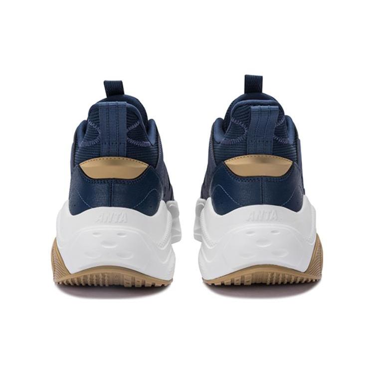 Anta Life Collection Comfortable Round Toe Slip Resistant Abrasion Resistant Low Top Casual Shoes Men's Blue 112458812S-1