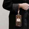 Cute Bear Wristband Lanyard Down Jacket Phone Case For iPhone 15 14 13 12 11 Pro Max Korea Soft Cover