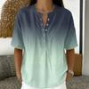 Women Short Sleeve Pullover Blouse V Neck Button Front Casual Loose Fit Lightweight Summer Top
