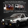 Large 1:18 Classic Movie AE86 Car Model Toy Alloy Diecast Sound Light Vehicle Wheel Steering Shock Absorption Models Kids Gifts