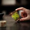 Light Luxury and Ancient Rock Mud Flower-mouth Cup, Chinese Creative Hand-painted Yellow Chrysanthemum Tasting, Personal Tea Cup