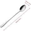 6 Piece Stainless Steel Coffee Spoon Long Handle Ice Cream Dessert Tea Spoon 19.5x2.8 Cm Suitable for Picnic Tableware