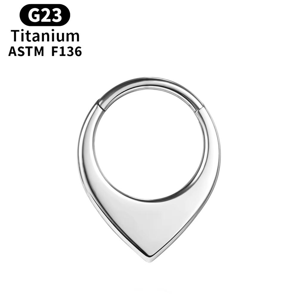 ASTM F136 Titanium Anodizing 16G Septum Hoop Ring Hinged Segment Nose Clicker Tragus Helix Daith Earring Piercing Zircon