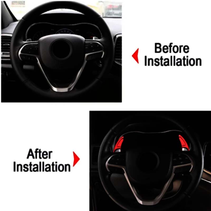 For Dodge Challenger 2015-2020 For Jeep Grand Cherokee 2014-2020 Steering Wheel Shift Paddle Shifter Trim Cover