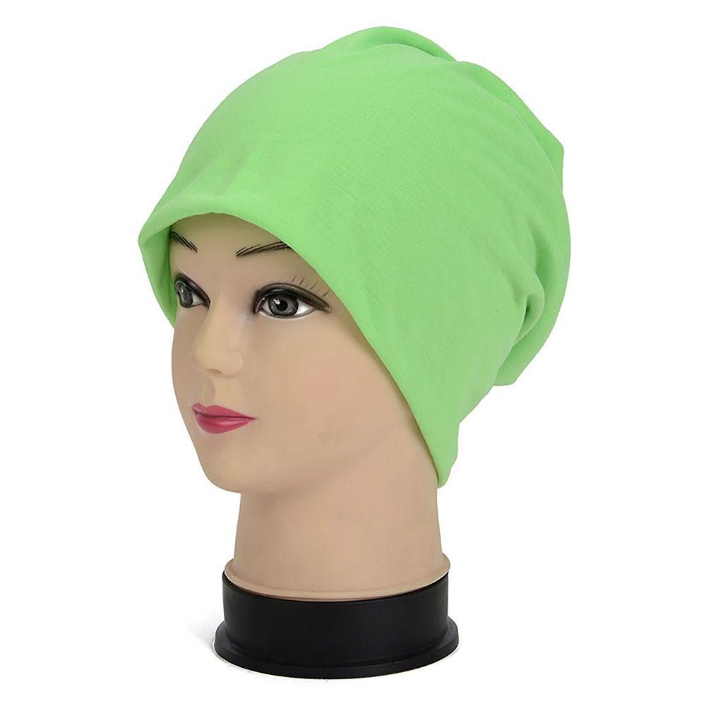 Solid Color Winter Warm Hat Cotton Blended Elastic Turban Hat Casual Women Men  Beanie Cap  Unisex