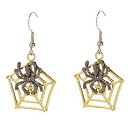 Fashionable Holiday Costume Jewelry 1 Pair Halloween Earrings for Women, Skeleton Spider Pumpkin Women Ghost Bat Dangle Earrings, Gothic Accessories