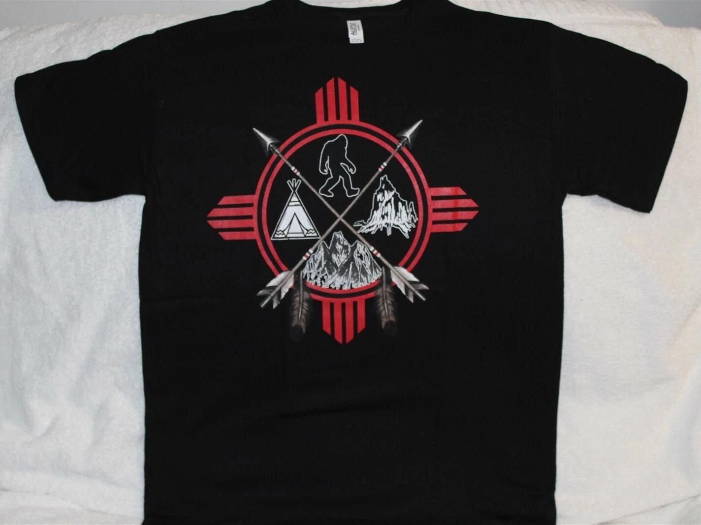 

BIGFOOT INDIAN TEEPEE ARROW FEATHER MOUNTAIN T-shirt L