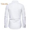 Fall Men Shirt Turn-down Collar Buttons Long Sleeves Solid Color Slim Fit Mid Length Casual Formal Business Commute Top
