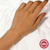 Sterling Lip Shape Finger Ring Chain Multi-Layer Stackable Bracelet Women Minimalist Fashion Jewelry Gift